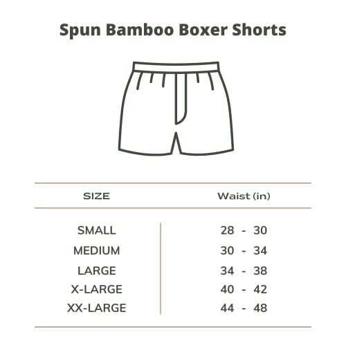 Spun Bamboo Men's Single Button Boxer Shorts - Bamboo Viscose Breathable Underwear For Men - Large Black #TOP5