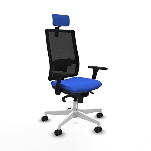 Piqueras y Crespo Silla Horna con Brazos 3D, Mecanismo Sincro 5 Posiciones, Cabecero 2D y Apoyo Lumbar 1D en Color Plastico