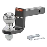 CURT 45148 Trailer Hitch Mount, 2-Inch Ball, Pin, Fits 1-1/4-In Receiver, 3,500 lbs, 3-1/4' Drop, GLOSS BLACK POWDER COAT
