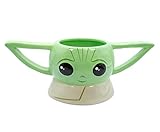 STAR WARS: The Mandalorian Grogu Sculpted Ceramic Mug | BPA-Free Large Coffee Cup For Espresso, Caffeine, Beverage | Home & Kitchen Essentials, Cute Baby Yoda Gifts and Collectibles | Holds 20 Ounces