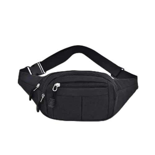 Pochete Masculino Feminino Bolsa de Cintura Transversal Pochete transversal cintura tipo motoqueiro(Preto)