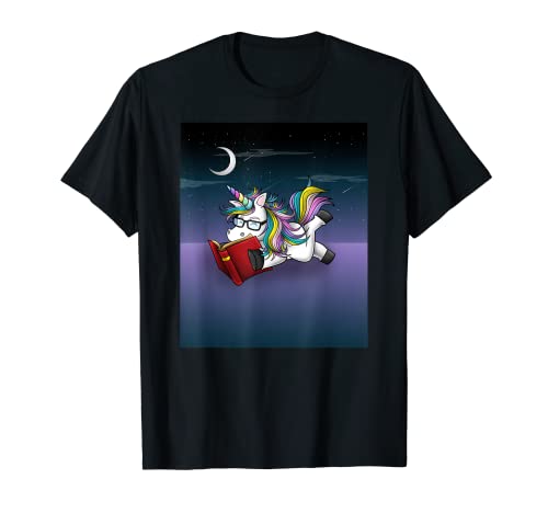Unicornio chica leyendo regalo amor impresionante divertido Camiseta