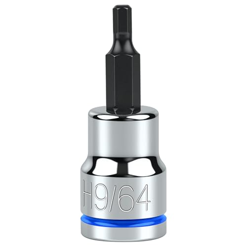Image of 3 /8 Inch Drive Hex Bit Socket, H9 /64, Full Polished, Premium CR-V & S2 Alloy Steel Head Made for Auto /Mechanical