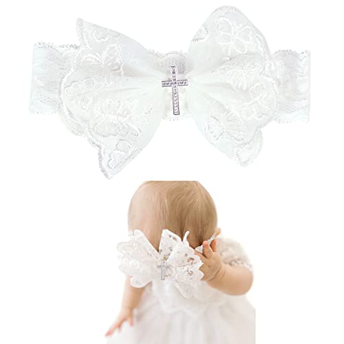 Baby Girl Big Bows Headbands, Baby Girl Lace Headbands with Big Bows, Lace Hairbands Hair Bows Handmade Hair Accessoriesfor Newborn Infant Toddlers Kids2