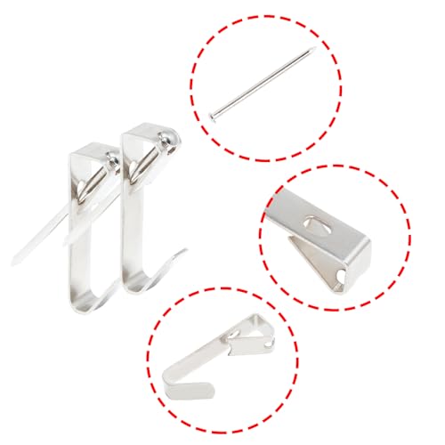 Image of 30 Pack 50LB Heavy Duty Picture Hangers with Nails,Frame Hooks Picture Hangers,Wooden Wall Painting Hangers Hooks and Nails for Mirror, Photo,Clock(Silver)