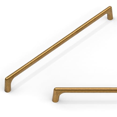 Talentedeco 6 Pack Antique Brass Cabinet Pulls 12.6 Inch(320mm) Kitchen Cabinet Handles Vintage Retro Cabinet Hardware for Drawer Pulls