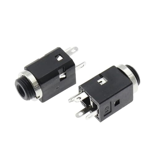 Connecteur femelle 3,5 mm stéréo à visser PJ-341 avec fixations 4 broches pour châssis stable