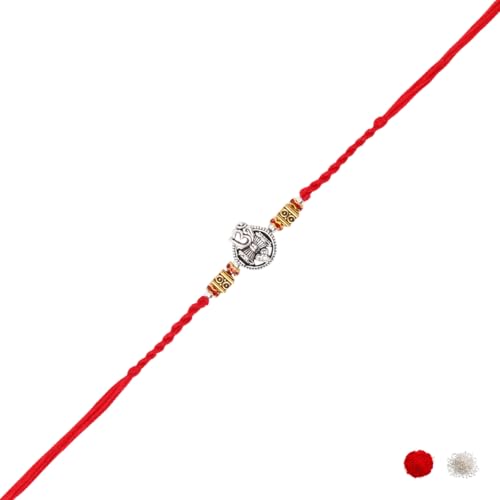 Image of I Jewels Design Rakhi With Roli Chawal & Rakshabandhan Card for Bro /Brother /Bhai