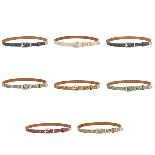 Ceinture de robe fine en cuir texturé de 110cm multicolore