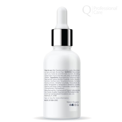 Q|Professional Care Pure Hyaluronic Acid Serum For Face | Deep Hydration | Multi-Peptides, Vitamins B5, B3, Niacinamide & Centella Asiatica| Repairing Face Moisturizer | Alcohol, Oil & Fragrance-Free thumb #1