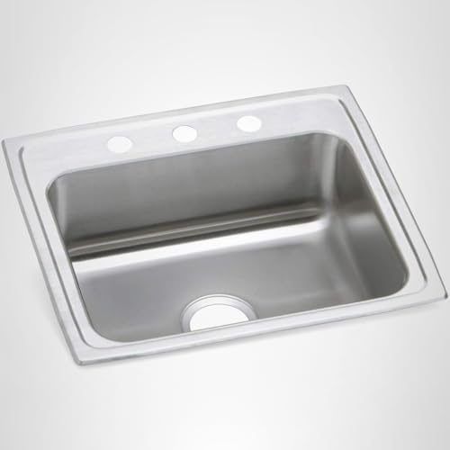 Elkay PSR2219 Celebrity 22" Drop In Single Basin Stainless Steel Kitchen Sink - 3 Faucet Holes thumbnail 7