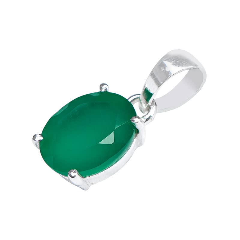 Green Onyx Stone Pendant, 925 Sterling Silver Pendant