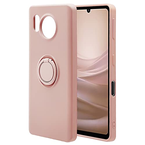 ラスタバナナ ケース カバー AQUOS sense7 SH-53C SHG10 専用 リング付き ソフトケース TPU スマホリング 落下防止 スタンド機能 ライトピンク アクオスセンス7 スマホケース 7360AQOS7TP