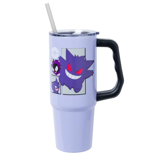 Silver Buffalo Pokemon Gastly Evolutions Grid Stainless Steel Tumbler, 30oz - image 1