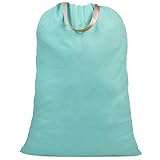 SANFERGE Cotton Canvas Laundry Bag with Handles & Drawstring Straps, Heavy Duty Extra Large Laundry