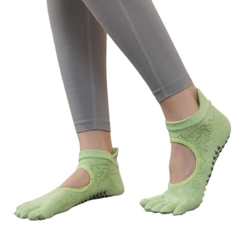 Non Slip 5 Toes Designs Yoga Socks for Women, Backless Anti-Skid Pilates, Barre, Ballet, Bikram Workout Socks with Grips-image-18