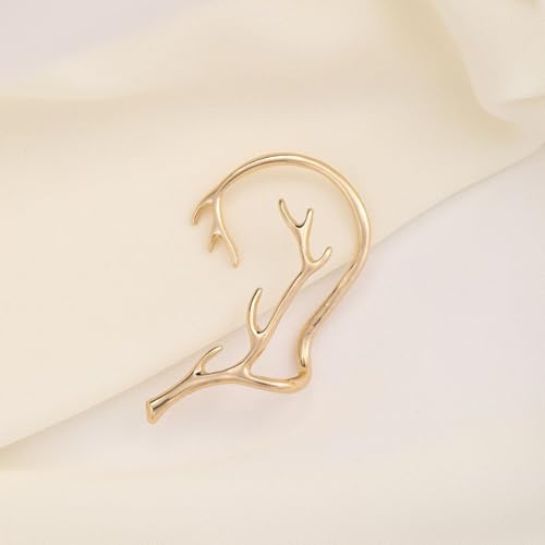 2Pcs Antler Earrings Gold Cuff Earrings for Women Tree Branches Ear Cuffs Climber Earrings No Piercing Jewelry for Women3
