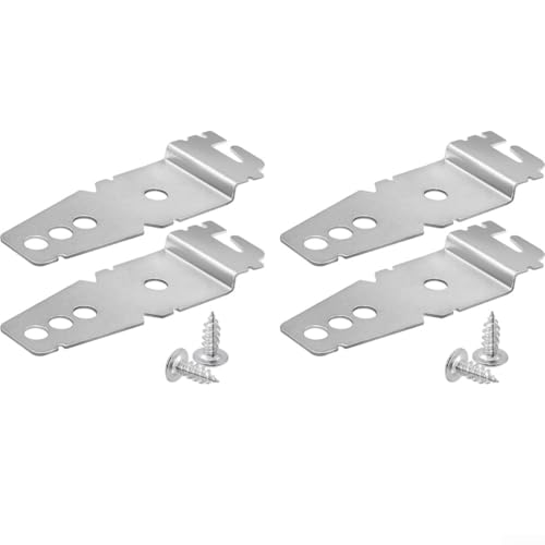 Paquete de 4 soportes de acero inoxidable para lavavajillas con tornillos para piezas de repuesto, compatible con modelo 8269145, plateado