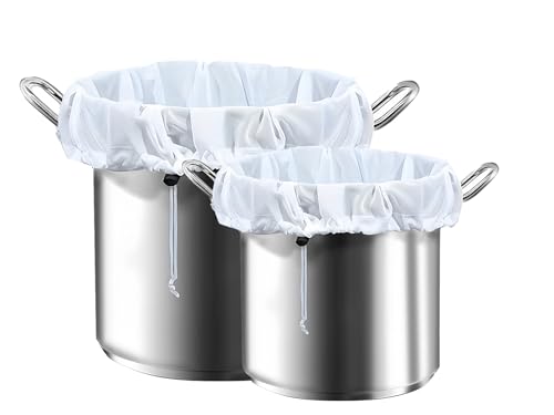 LANANUVO 2 Pieza Filtro Cerveza Poliéster Bolsas de Filtro de Cerveza, Bolsa Colador de Malla Fina con Cordón Reutilizables Bolsa de Gasa Filtrantes para Mermelada Vino Frutas, Manzana, Yogurt
