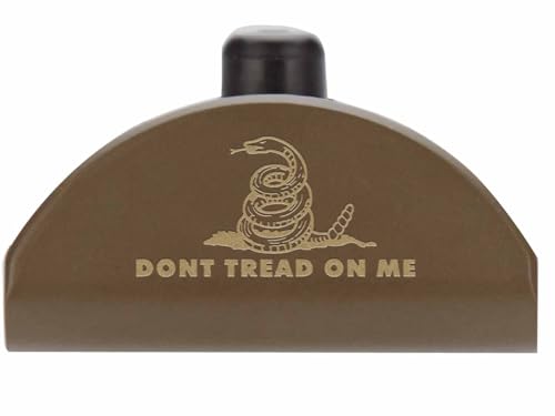 NDZ Performance Grip Plug for Glock Gen 4-5 – Heavyweight Brass – Fits G17 G19 G22 G23 G31 G34 G45 G47 – FDE Cerakote Finish, Don't Tread On Me – Made in USA