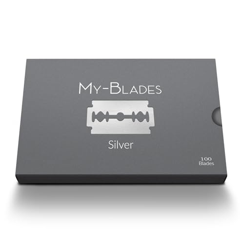 My-Blades® Silver – 100 besonders scharfe Rasierklingen aus deutschem Stahl | Eisgehärtete Doppelklingen für Rasierhobel