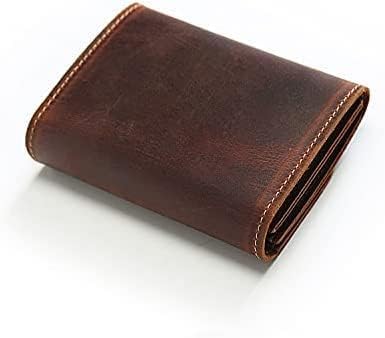 Spacious & Functional Vintage Short Card Holder Leather Wallet with Zipper Coin Purses for Men Women Unisex Coins Pocket Portable Money Bag Clutch Purse3