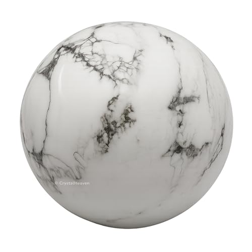 Image of Certified Howlite Crystal Ball for Meditation - Premium Crystal Vastu Items for Home and Feng Shui Items for Good Luck - Ideal for Pooja Supplies and Spiritual Practices (1.5 inch Inch)