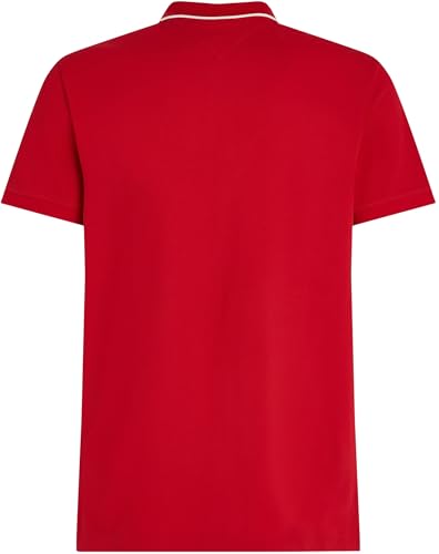 Tommy Hilfiger Herren Poloshirt Kurzarm Left Chest Graphic Regular Fit, Mehrfarbig (Medium Red), M – Ansicht 6