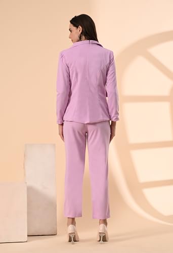 Image of Women's 3-Piece Suit Set | Solid Cotton Blend Blazer, Trousers & Camisole Top | Professional Office & Business Wear Outfit