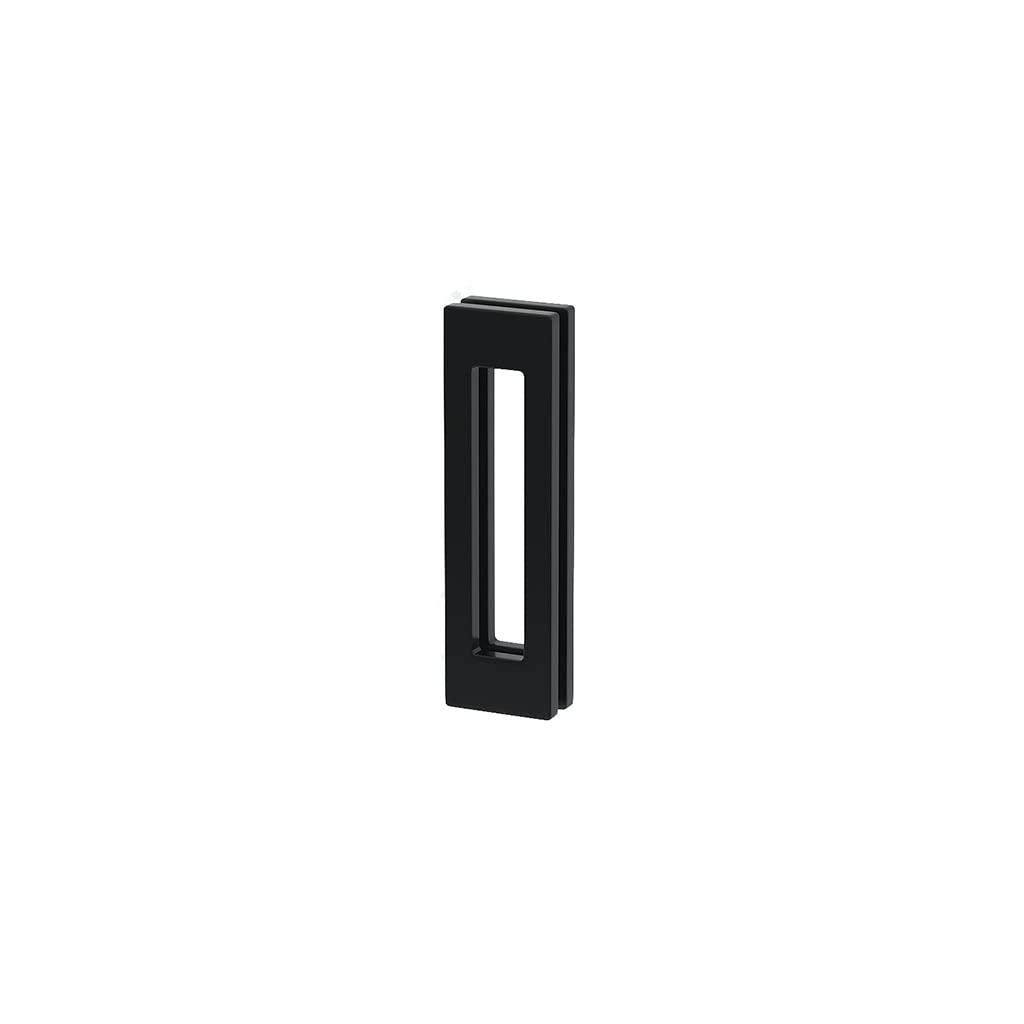 Szklane drzwi przesuwne 650 x 2050 mm w pełni satynowane/szkło mleczne Design Sadora® Slimline system kompletna szyna jezdna czarna i uchwyt architekta obustronnie