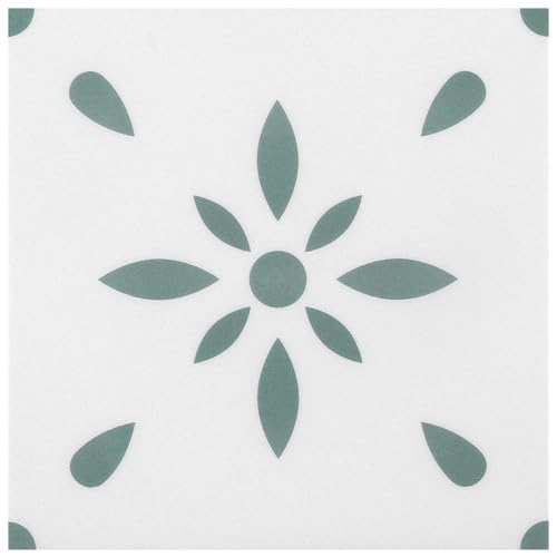 Peel Edelstahl Bodenfliesen, Vinyl Boden, 10 Bettwäsche, 20 x 20 cm, Dekorative Fliesen für Wand, Boden, Küche, Badezimmer, Haustierhaus, Kamin (Grünes Muster)