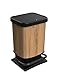 Produktbild Rotho Paso Mülleimer 20l mit Deckel, Kunststoff (PP recycelt) BPA-frei, Holz, 20l (29.3 x 26.6 x 45.7 cm)