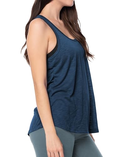 Image of Sexy Basics Women's Everyday Flowy Burnout Slub Racer Back Tanks | Active Workout Tops | Multi Packs & Colors