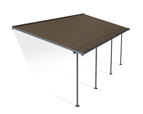 Preisvergleich Produktbild Canopia by Palram Terrassenüberdachung Alu Capri 3X7.30 Polycarbonat Hohlkammerplatten Pergola 739 x 295 cm Grau zur Überdachung ihrer Terrasse