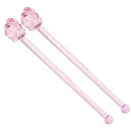 SOLUSTRE 2Pcs Paw Glass Stirring Rods Cute Long Handle Juice Stir Sticks Reusable Drink Swizzle Sticks for Coffee Ice and Cocktails Easy to present