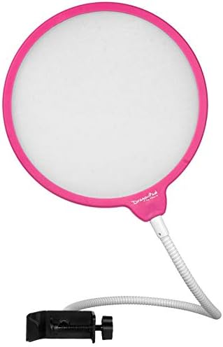 Dragonpad USA 6" Microphone Studio Pop Filter with Clamp - Pink/White