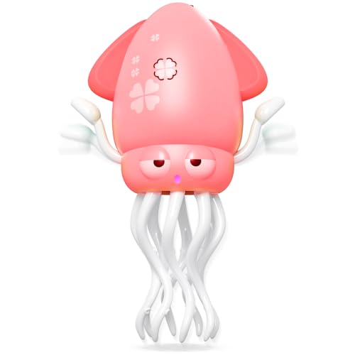 Image of Yeaye Electric Magic Dancing Octopus, Crawling Baby Squid Toy, Infant Tummy Time Toys 3 4 5 6 7 Dancing Squid Toy with LED & Music Stress Relief Gift, Interactive Fun, Floor Games(Pink)