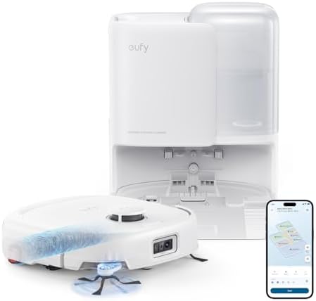 eufy E25 robot vacuum and mop combo in white