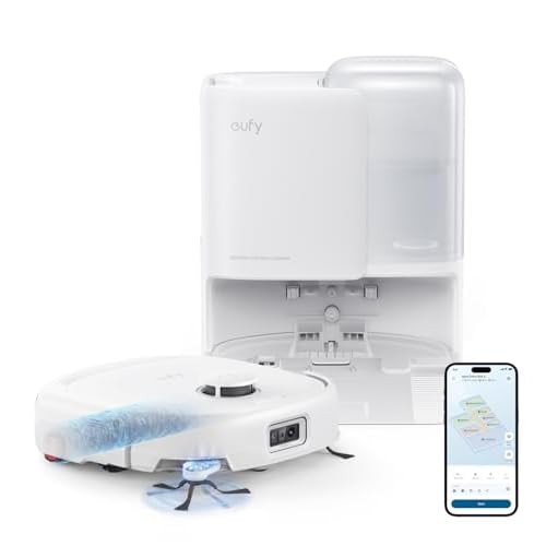 eufy Robot Vacuum E25, HydroJet System with Roller Mop, 20,000 Pa Turbo Suction, All-in-One Robot Vacuum and Mop Combo, Edge-to-Corner Cleaning, Zero-