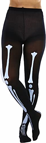 Image of ToBeInStyle Women's Scary Skeleton Leg Bones Halloween Hosiery Tights & Thigh High Stockings