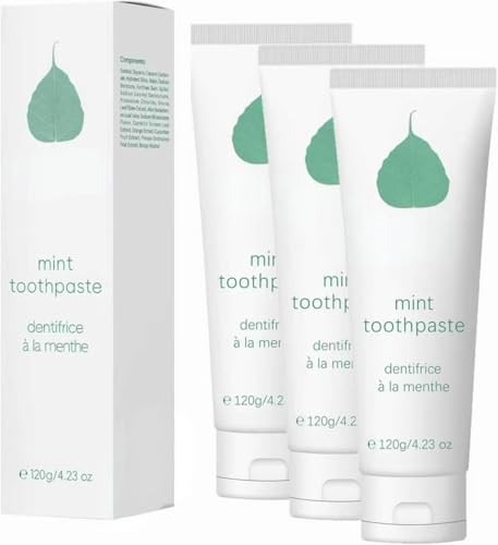 Pasta dental orgánica de menta para dientes sensibles, totalmente natural, aliento más fresco, encías más felices, sensibilidad dental para dientes sensibles.,3pcs
