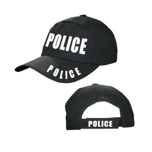 NuJake Chapeaux réglables pour enfants en 3 designs SWAT FBI et Police Casquette de baseball pour enfants 5-10 ans, Noir , 5-10 Years