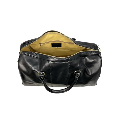 Mississippi Max Travel Bag, Genuine Leather Made in Italy (Black)4