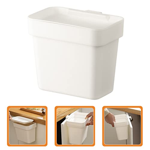 Caneca de basura rectangular colgante blanca de plástico miniatura 2