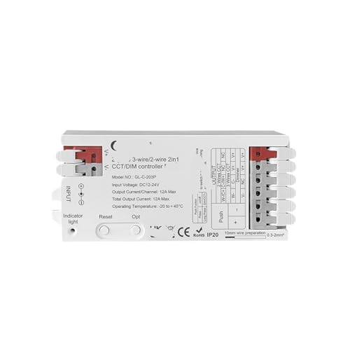 Controlador de tira de luz LED para salón y dormitorio con regulación CCT WWCW