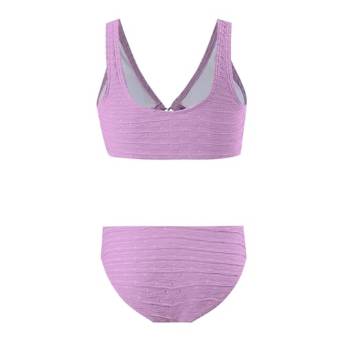 IWIHMIV Two Piece Swimsuits V Neck Bikini Girls' Triangle Swimwear High Waist Bathing Suit Cutout Ribbed Swimsuits3