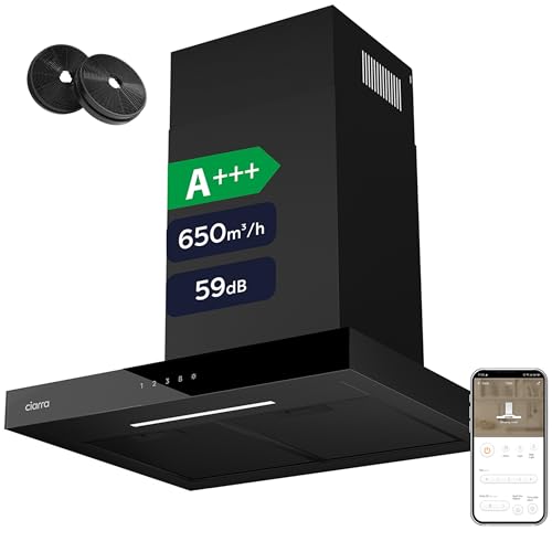 CIARRA CBCB6102 A+++ Dunstabzugshaube 60 cm Umluft mit App Touch-Bedienung...