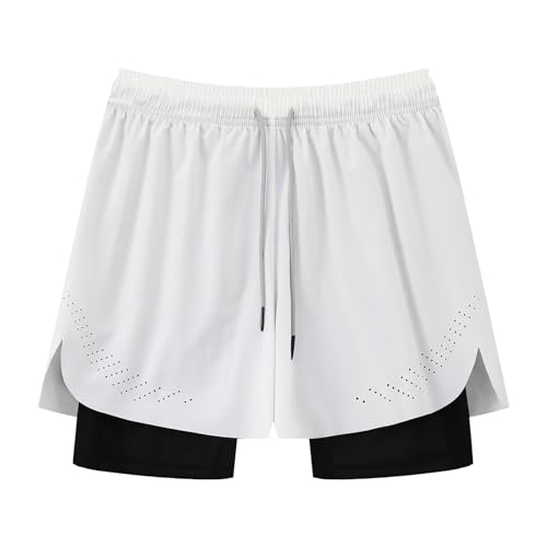 Short homme double couche anti-frottement pour running d'été et entraînement de fitness