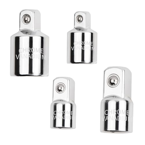 Dokeno 4 Stück Adapter-Satz, Stecknuss Adapter Stecknuss Adapter Stecknuss-Adapter für Ratschen 1/4 auf 3/8, 3/8 auf 1/4, 3/8 auf 1/2, 1/2 auf 3/8 für Ratschen Nuss