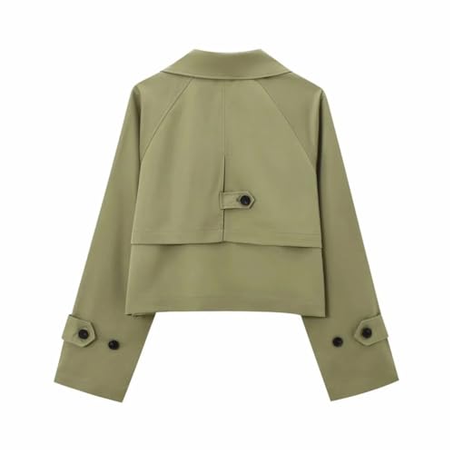 Women Fashion Double-Breasted Jackets Long Sleeve Business Short Casual Trench Coats2
